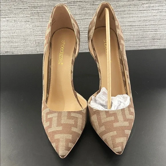 Shoe Dazzle Brown Patterned Heels - Picture 2 of 8